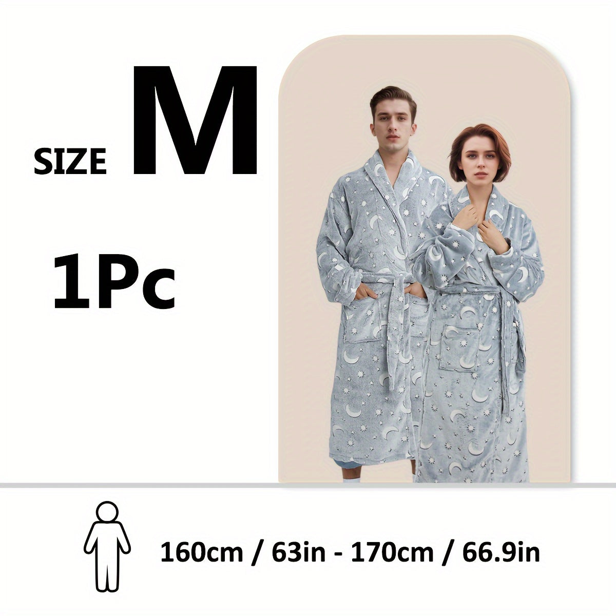 Soft cartoon print bathrobe - cozy, machine washable for shower & sleep.