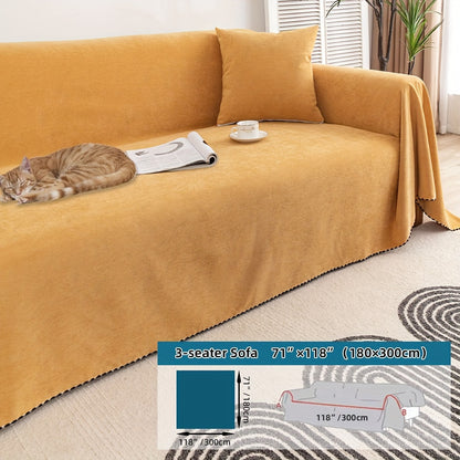 Multi-season, pet-friendly sofa cover with minimalist design protects against scratches, machine washable, ideal for L-shaped and single-seat sofas.