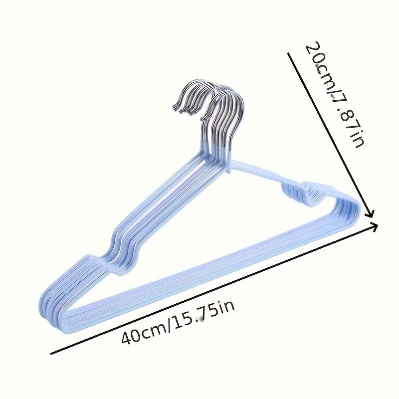 Set of 10 Seamless Metal Hangers with Grooved Design, Non-Slip Wardrobe Clothes Organizer for Home and Kitchen Storage