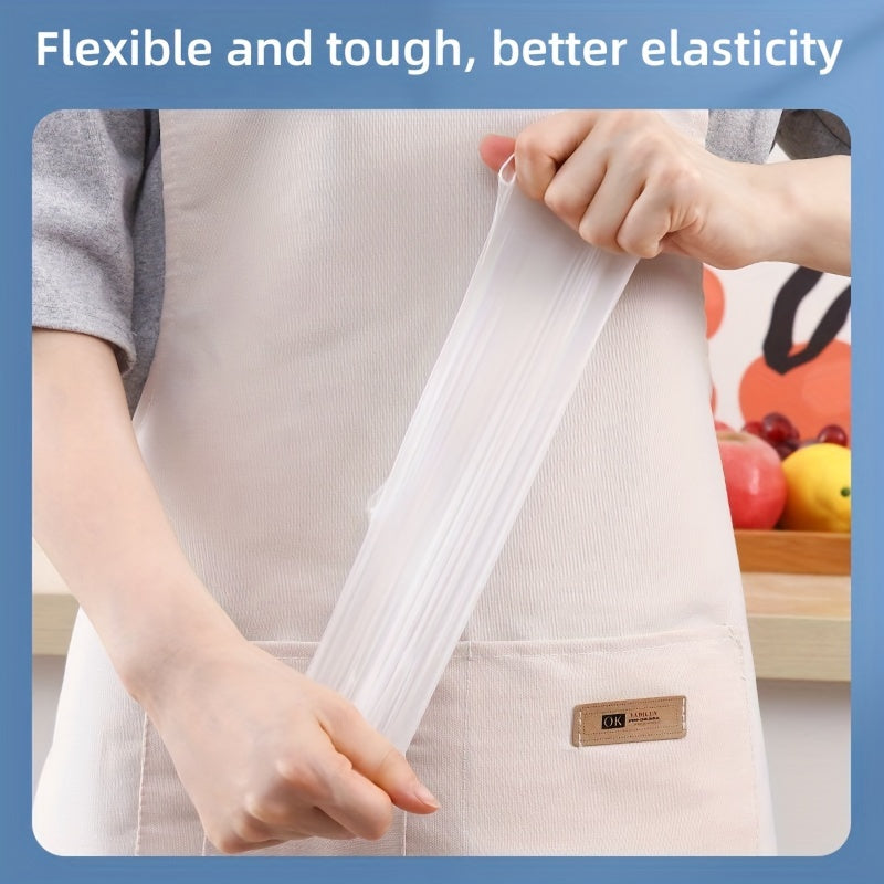 Pack of 100 PVC disposable gloves, can be used on either hand, free of lead and BPA, waterproof and resistant to water with great flexibility. Perfect for handling food, cleaning, beauty salons, and home use.