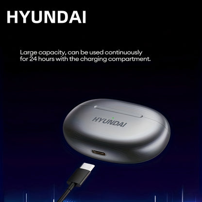 HYUNDAI LP5 Wireless headset with low latency, long battery life, sound isolation, mic for gaming, sports, and music.