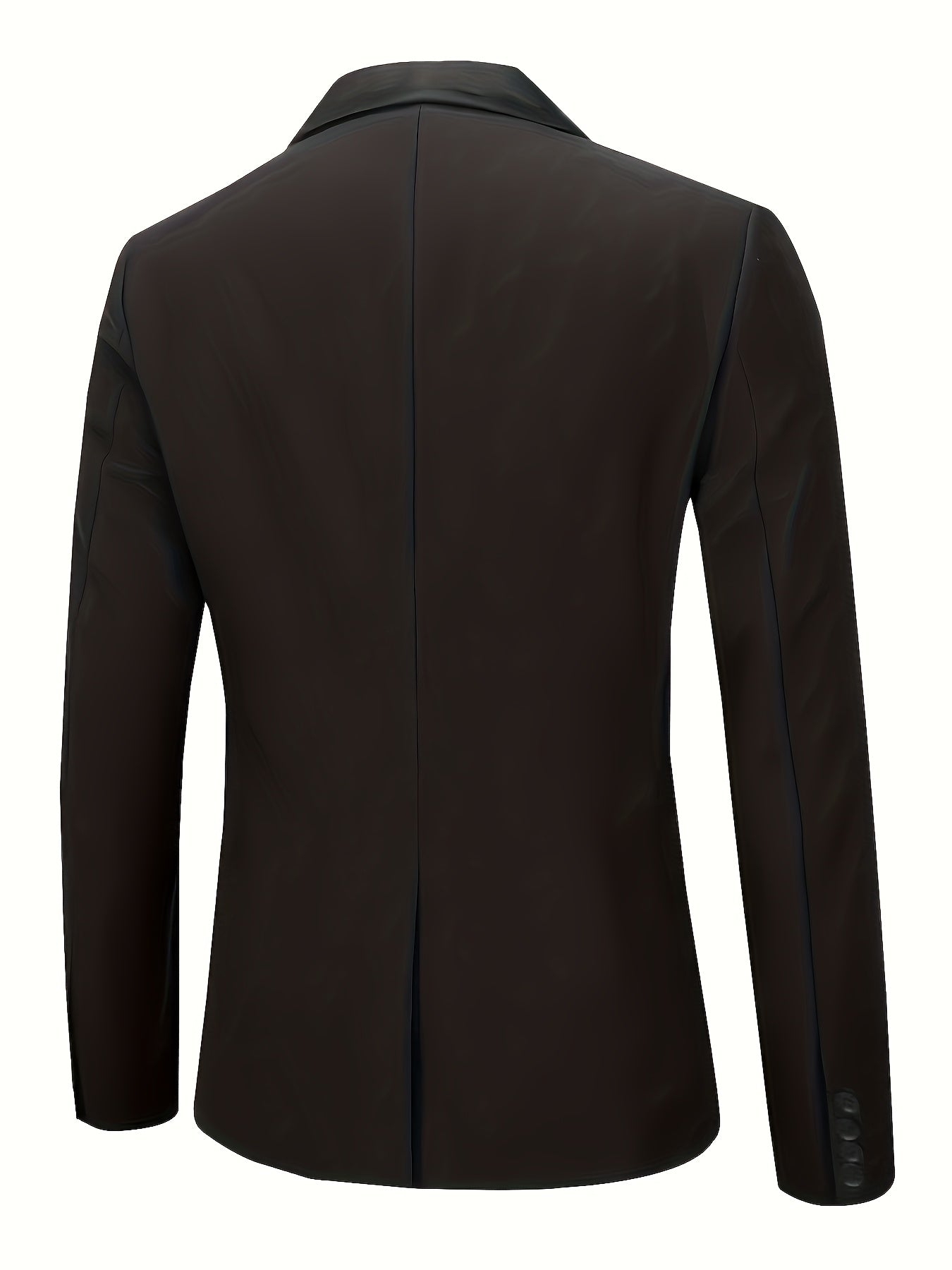 One-button men's casual blazer with flap pockets, ideal for business wear in plus size.