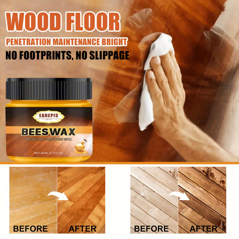 Earepis Beeswax Furniture and Floor Polish is a versatile wood surface cleaner and maintenance solution. This Coconut Oil Gel is stripes-free, waterproof, anti-crack, and brightening. Perfect for wooden floors and furniture, each bottle is less than 1