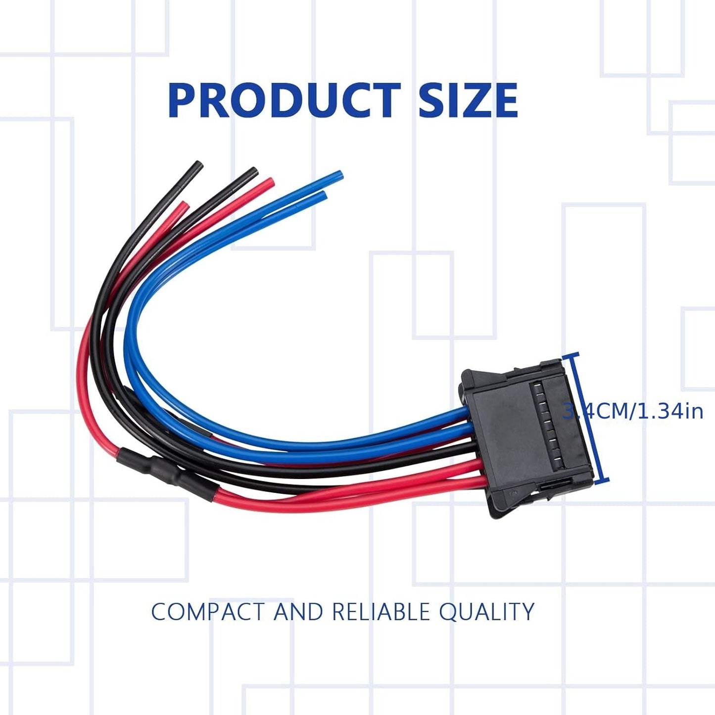 Renault Megane Clio Scenic Twingo Fan Motor Resistor Wiring Harness, 8200729298 Repair Part with Braided Connectors, Eliminates Need for Power Supply