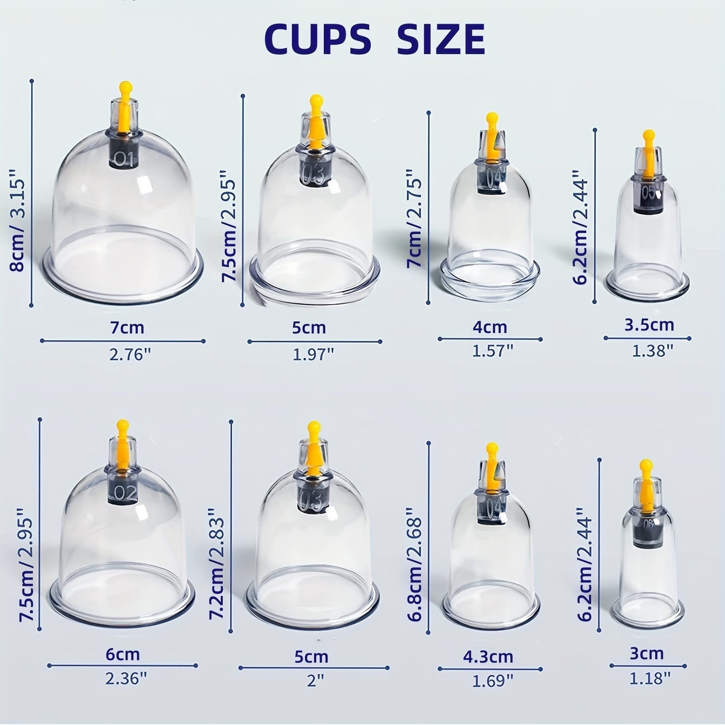 12/24pcs Cupping Set with Pump for Cellulite Massage, Acupoint Cupping.