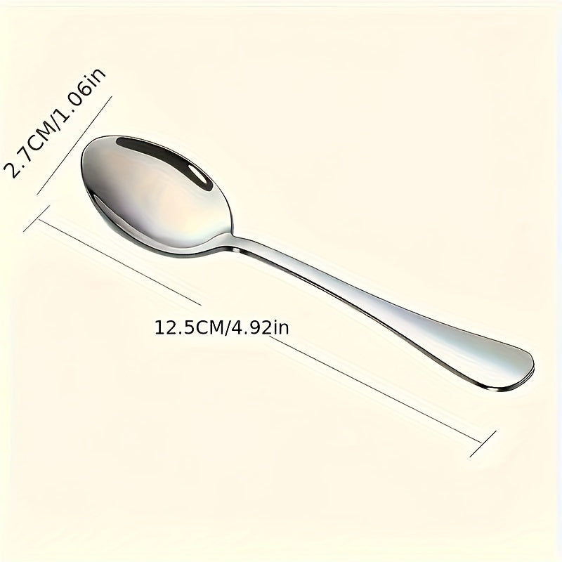 Set of 12 Stainless Steel Coffee Spoons - Long-lasting Dessert and Stirring Spoons, Safe for Dishwasher, Great for Home, Kitchen, or Restaurant Use - Perfect for Holiday Celebrations like Christmas, Halloween, Easter, Hanukkah, and Thanksgiving