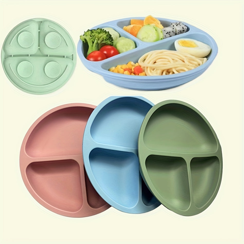 Safely feed your baby with our 100% silicone suction plates - featuring a stay-put divided design for easy mealtimes. These plates are microwave and dishwasher safe, perfect for babies and toddlers.