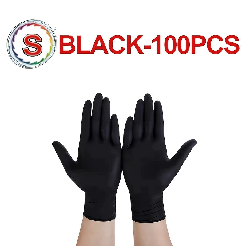 Get a pack of black disposable nitrile gloves in sets of 100, 50, or 20 pieces. These gloves are perfect for a variety of tasks such as kitchen dishwashing, cleaning, tattooing, working in hotels, hair salons, and pet care. They are essential tools for