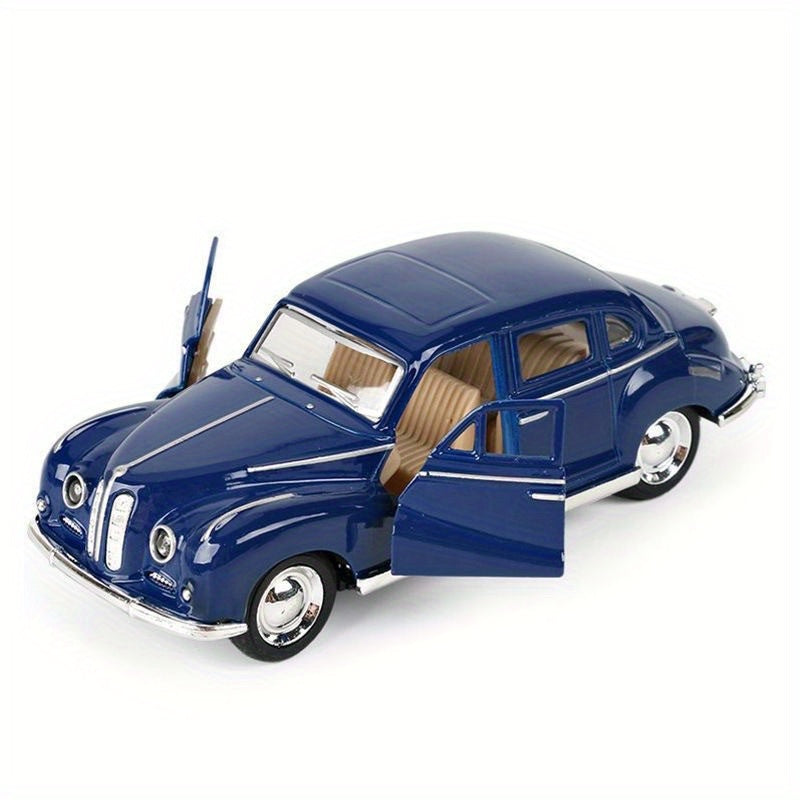 Vintage movie-themed pull-back toy car model, 1:32 scale, ideal winter birthday gift for kids.