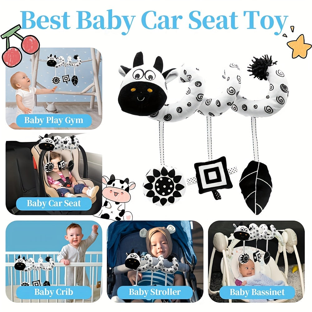 Experience the magic of USATDD Spiral Hanging Plush Toys for Baby Car Seats! These soft and high contrast activity animal educational toys are perfect for newborns, infant boys and girls ages 0-12 months. They make the perfect Christmas, Thanksgiving