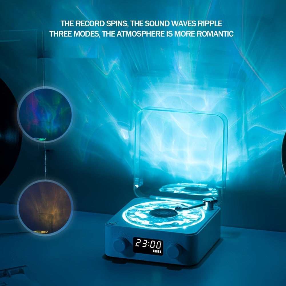 Waves Vinyl Record Player with Wireless Speaker and Ocean Wave Lights - Ideal Gift for Music Enthusiasts