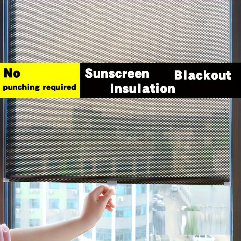 Blackout curtain for bedroom with punch-free installation and sun protection.