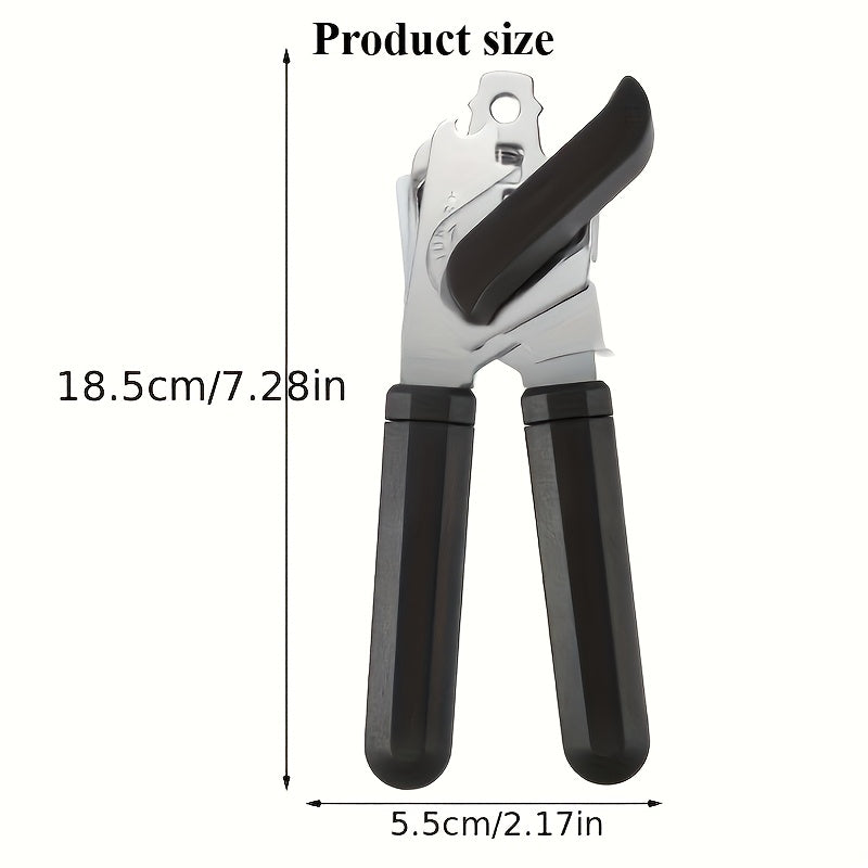 Stainless Steel Can Opener with Easy Grip Handle - A Reliable and Multipurpose Kitchen Tool for Effortless Opening of Cans