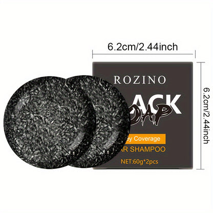 Two sets of black hair soap for naturally nourished, shiny black hair with mulberry essence. Start your journey to luxurious black hair care at home and revitalize your hair color.