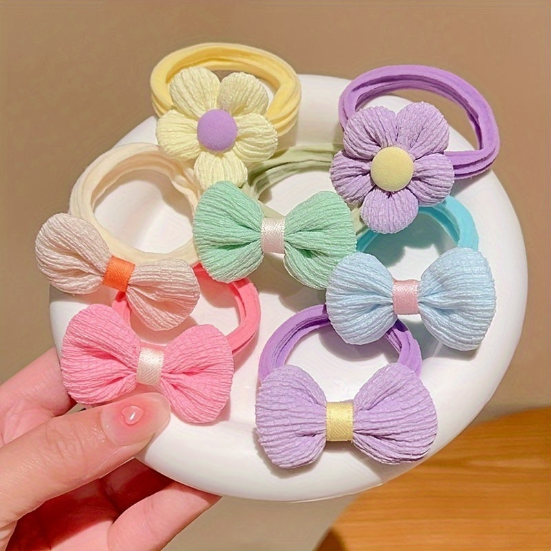 Cute flower rubber bands for children, high elasticity and won't damage hair. Perfect hair accessory for girls.