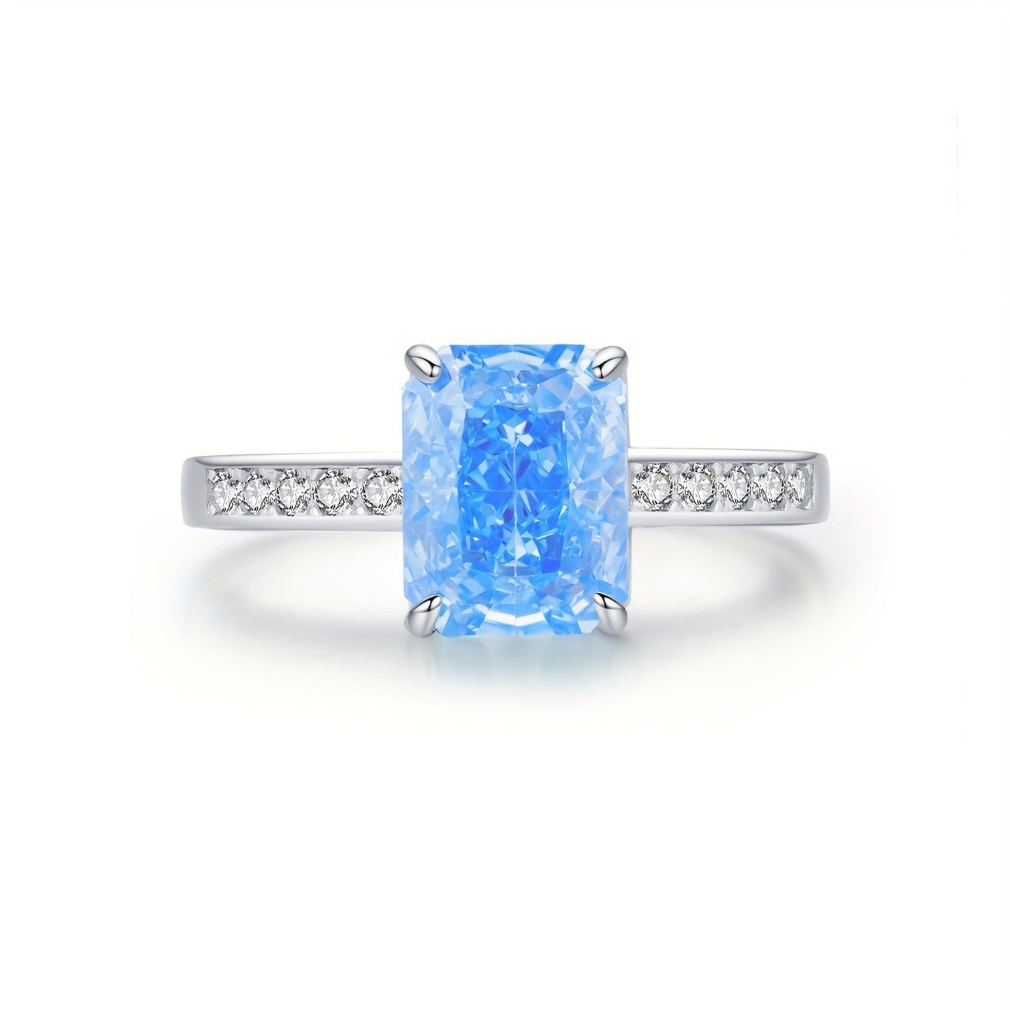 YANLOK presents a stunning 925 sterling silver ring with Paraiba blue cubic zirconia, ideal for gifts and special occasions. This elegant vintage-inspired piece exudes a festive sparkle that is sure to impress.