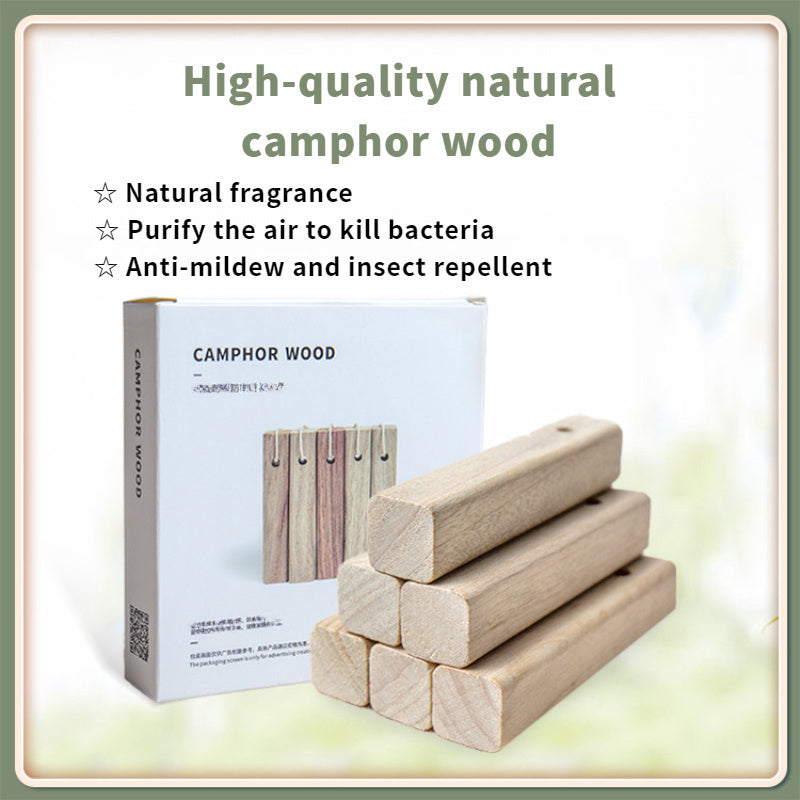 High-quality camphorwood strips, naturally sourced for use in wardrobes to prevent mildew, sterilize, remove odors, prevent moths, and enhance fragrance in the home.