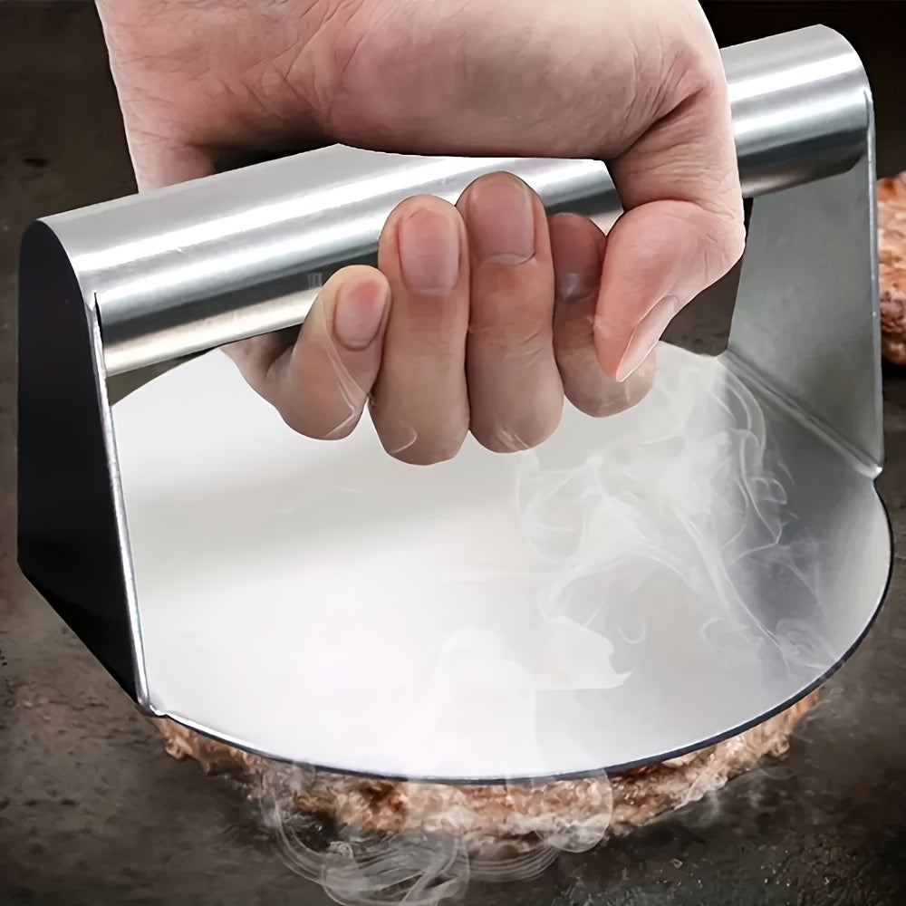 Manual Stainless Steel Hamburger Meat Press for Home Use - Round and Square Meatloaf Dough Press Tool