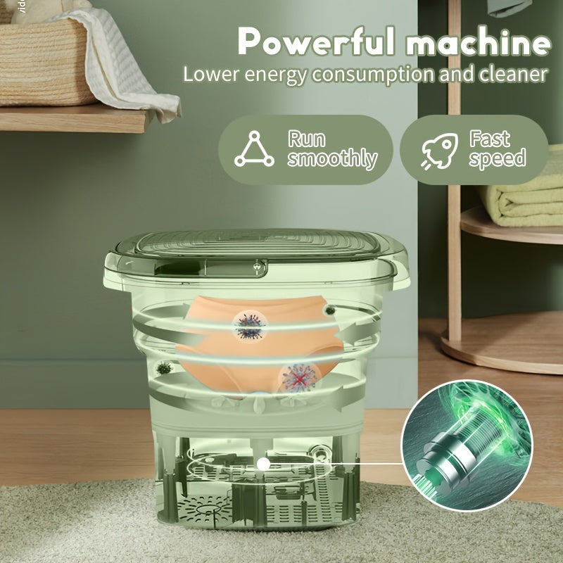 MOMMED Portable Mini Washing Machine 8L is a compact, energy-efficient laundry washer suitable for small loads, underwear, household, car, dormitory, and RV. It is space-saving and comes