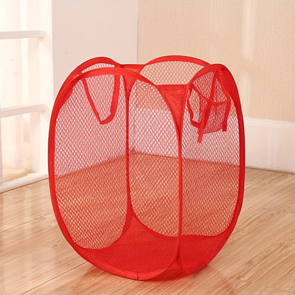 Collapsible Pop-up Mesh Laundry Basket for Portable Clothes Washing - Conveniently Stores Dirty Clothes, Socks, Underwear, Toys, and More