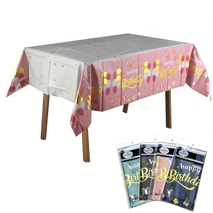 Happy Birthday Aluminum Table Runner, 54”×72” for Birthday Party