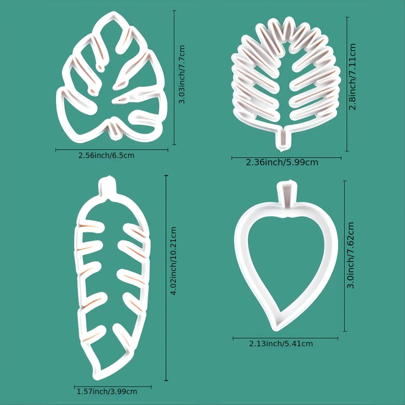 Tropical Leaf Shaped Cookie Cutters Set - Includes 4 Shapes: Agave Leaf, Monstera Leaf, Fern Leaf, and Ivy, Perfect for Baking Cookies, Cakes, and Pastries. Ideal for DIY projects and as Fondant and Pastry Tools. Must-have Kitchen Items for any baker's