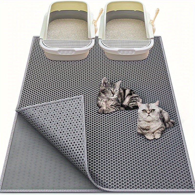 1pc EVA Double-Layer Mesh Cat Litter Mat with Anti-Splash and Anti-Particle Design