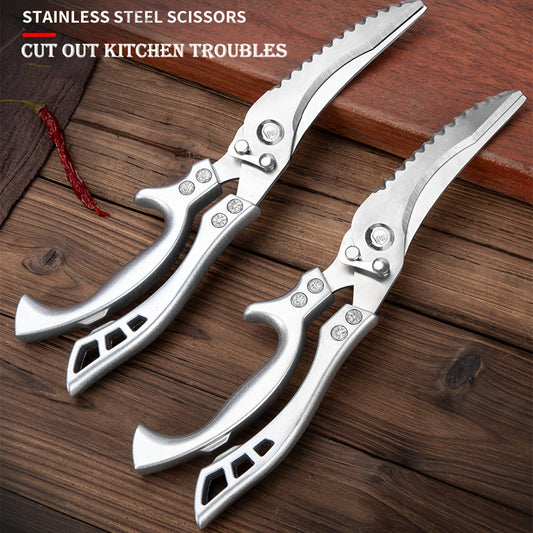 Upgrade your kitchen with heavy-duty stainless steel scissors – perfect for cutting bones, chicken, meat, fish, turkey, vegetables, and even for BBQ! Ideal for both professional and everyday use.