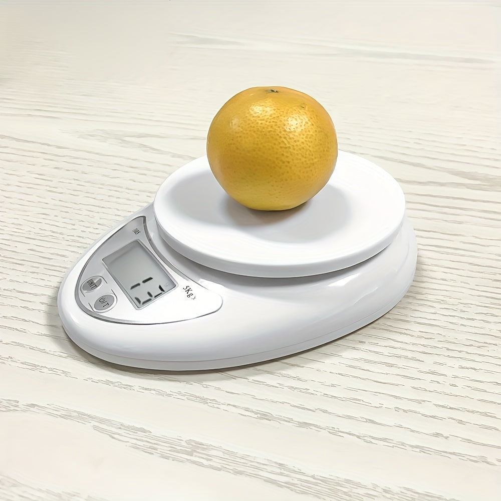 One piece of Kitchen Digital Scale with LED Electronic Display, Food Weighing Tool for Kitchen, Restaurant, Baking needs. Holds up to 5kg with 1g precision. Battery not included. Kitchen Accessories.