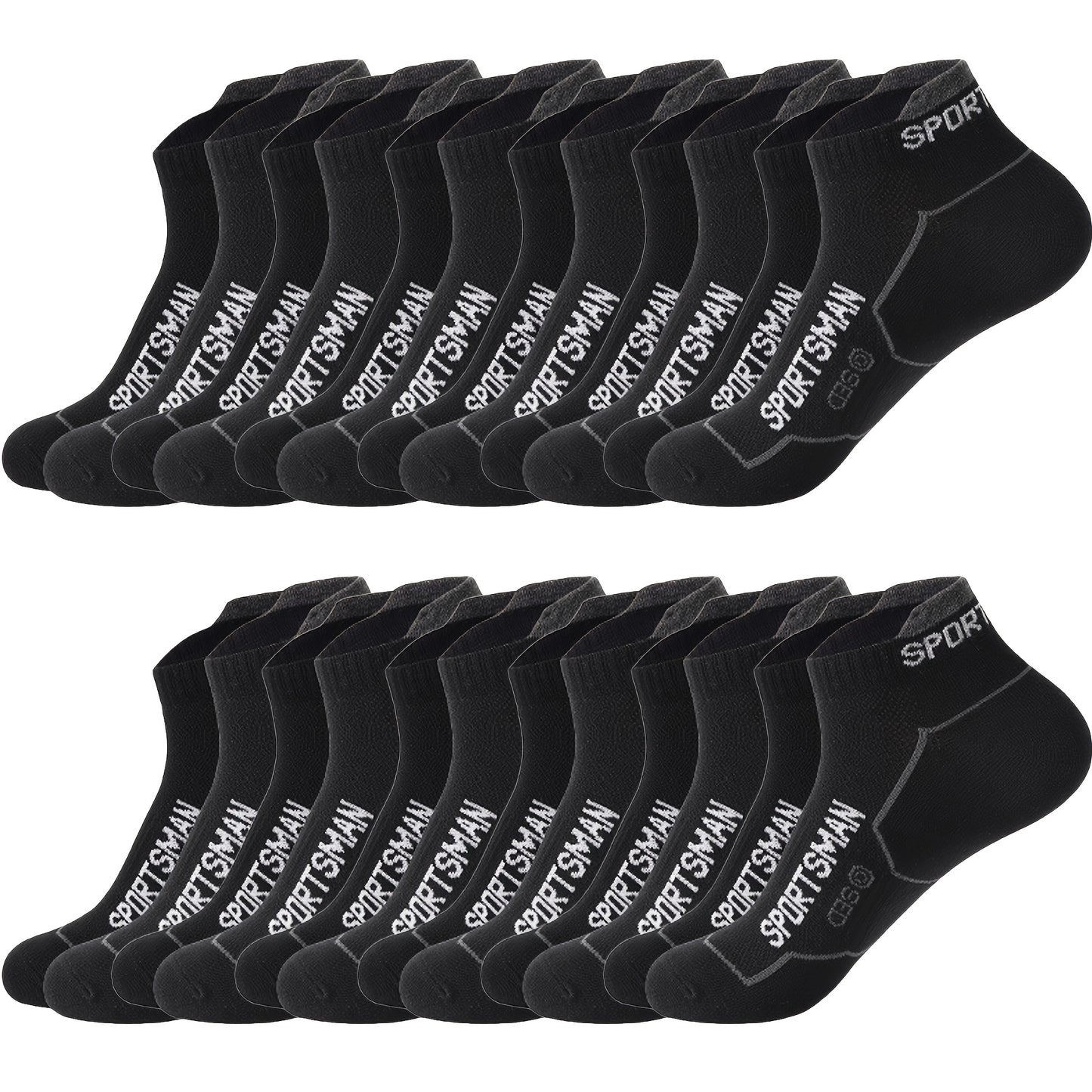 12 pairs of men's athletic crew socks made from a knit polyester spandex blend with breathable mesh, sweat-wicking technology, machine washable, featuring an alphabet pattern, perfect for