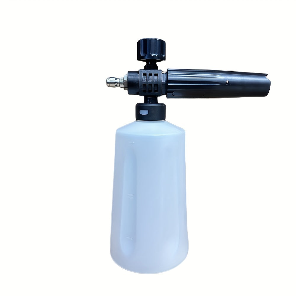 1 Set Snow Foam Cannon with 700ml bottle, for use with pressure washer as car wash soap attachment kit.