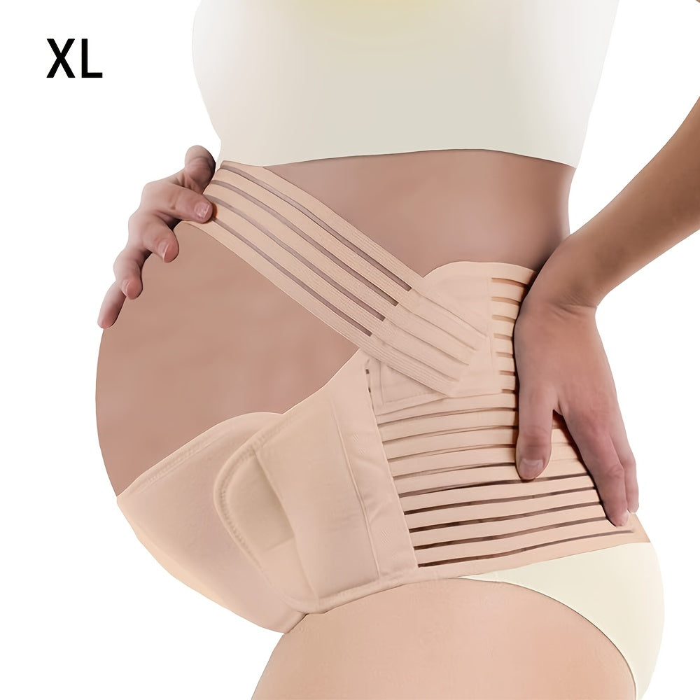 A versatile maternity belly band made of soft polyester, providing support during pregnancy for back pain relief, hip and pelvic support. It is portable, lightweight, and an ideal Christmas and holiday gift for expectant mothers 14 and older.