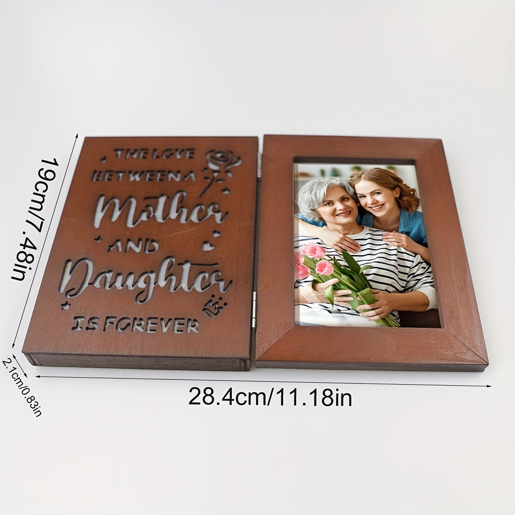 Celebrate the eternal bond between mother and daughter with our Engraved Wooden Photo Frame featuring LED Light. This 4x6 picture frame is perfect for gifting on Mother's Day, birthdays, or to a new mom. Ideal for women ages 18 and above.