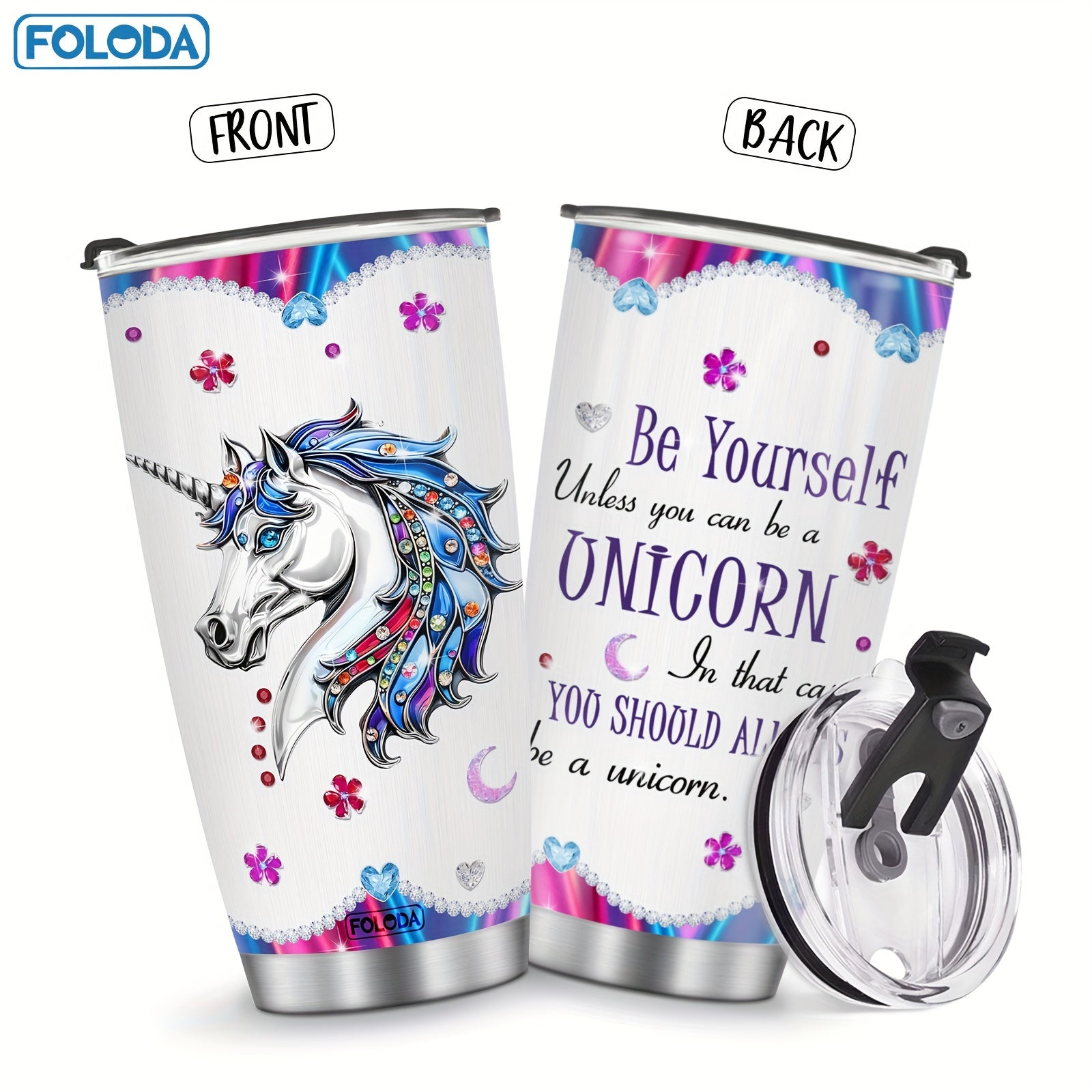 1pc Unicorn Tumbler with funny saying, perfect gift for women and girls who love unicorns.