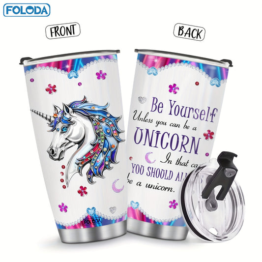 1pc Unicorn Tumbler with funny saying, perfect gift for women and girls who love unicorns.