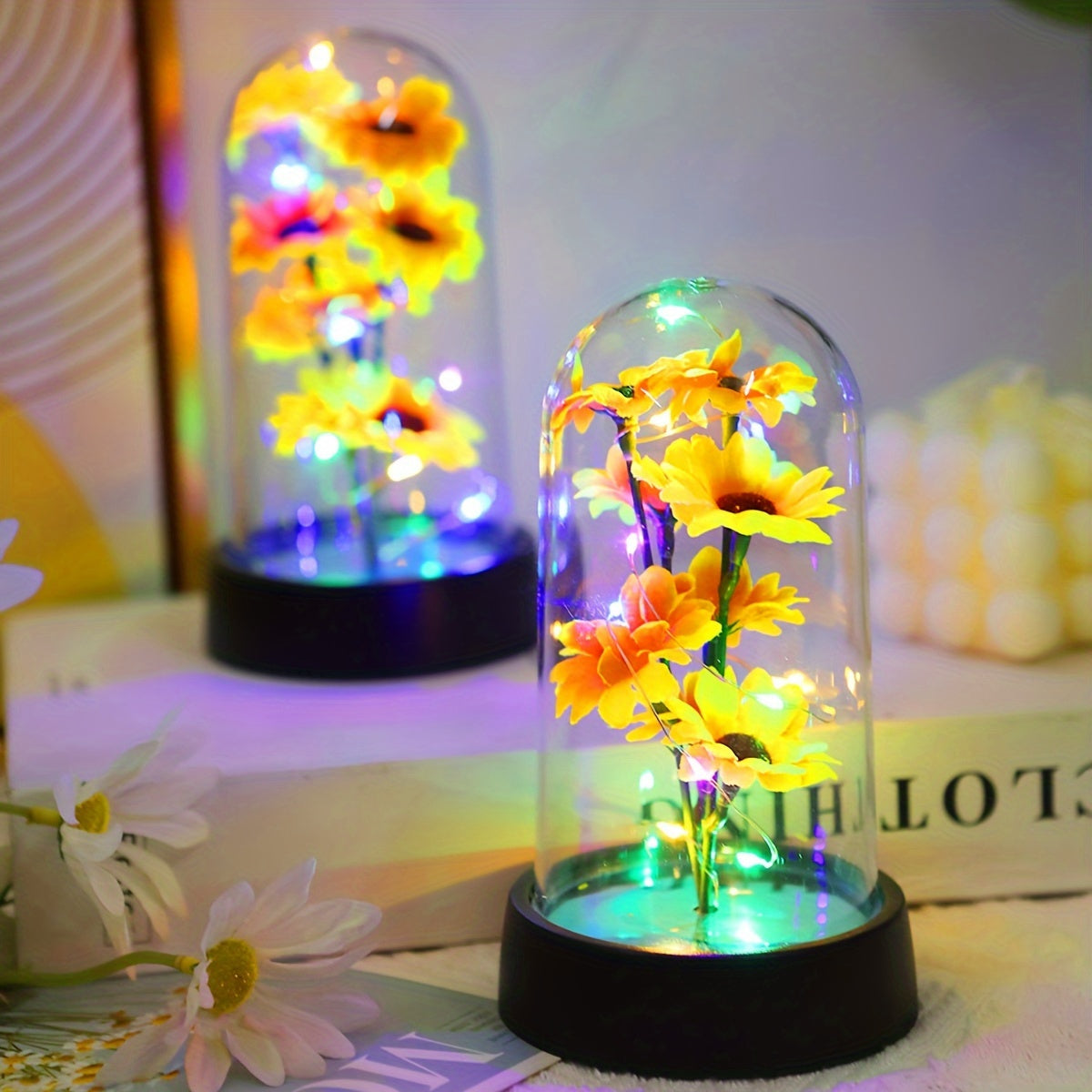 Simulated sunflower night light, perfect for special occasions and home decoration.