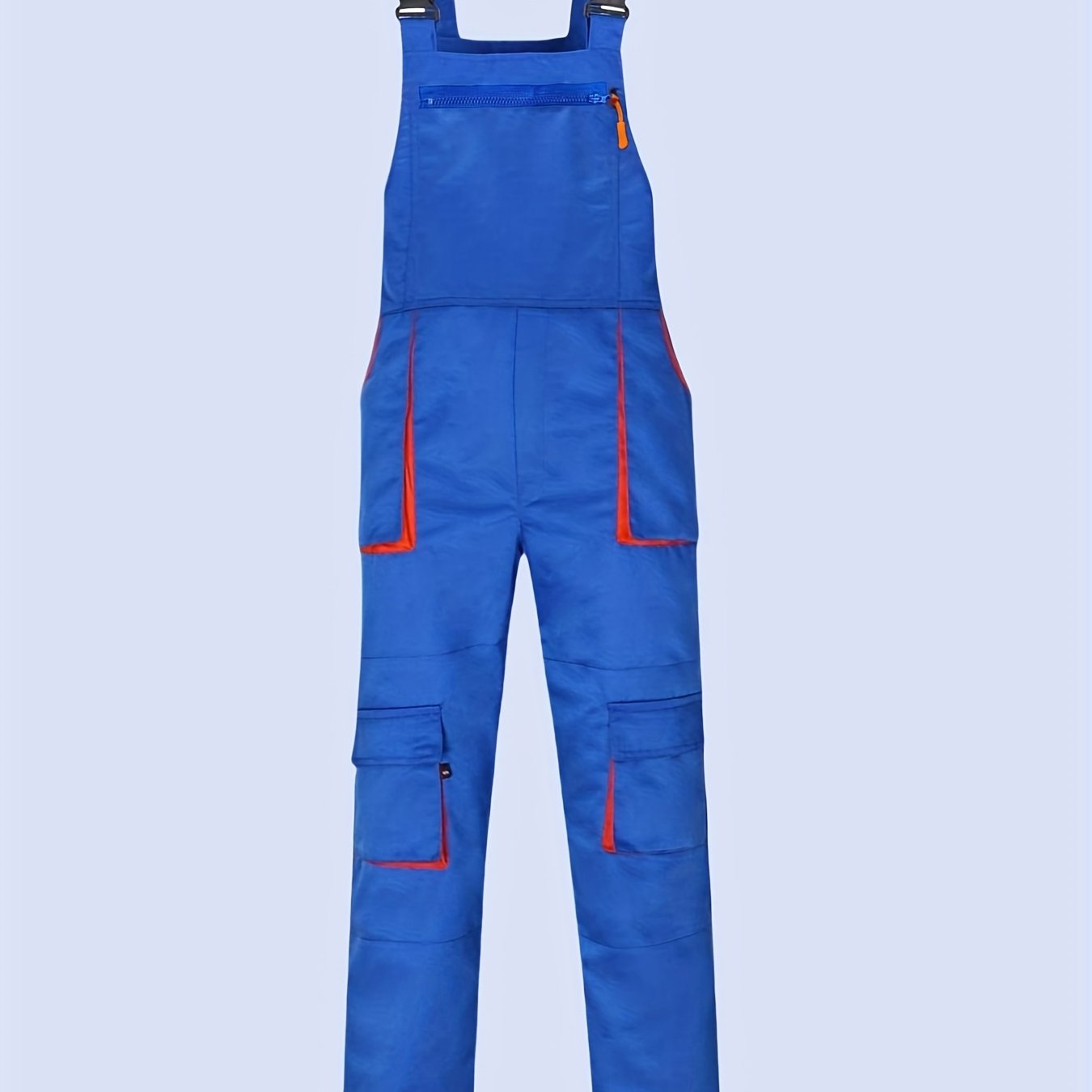 Men's Casual Polyester Work Overalls with Multi Pockets - Sleeveless Jumpsuit for Outdoor Work