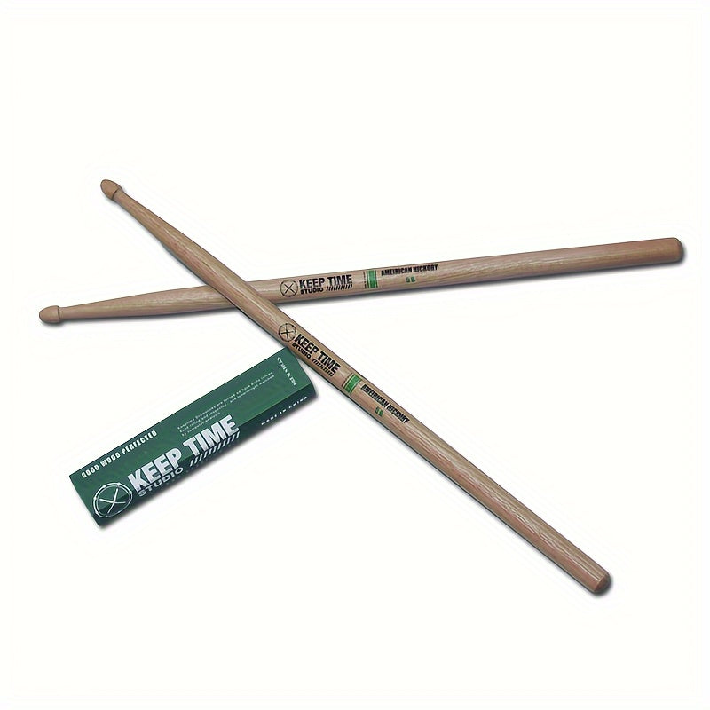 USA-made 5A/7A Hickory Drum Sticks with Classic Wood Tips for Adults. High-quality 5B Logs.