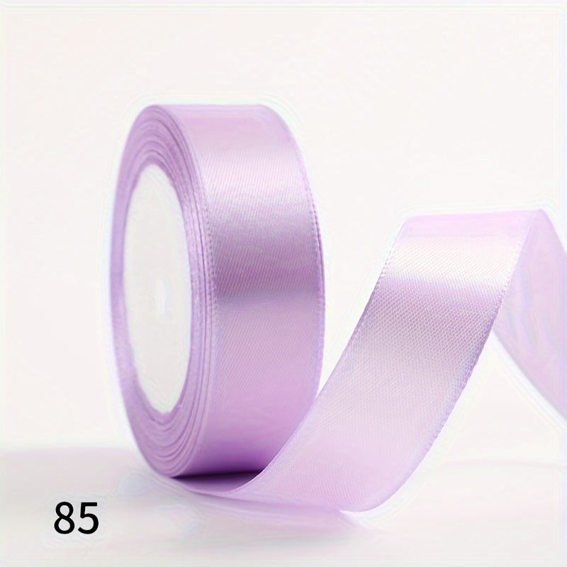 1 piece of 2.5cm wide, 25 yards long satin ribbon for gift wrapping, wedding decoration, car silk ribbon, baking, and webbing.