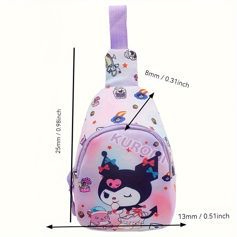 Sanrio Hello Kitty & Friends chest bag is a small backpack with a zipper design, perfect for travel essentials and everyday fashion. Can be carried as a single shoulder crossbody bag.