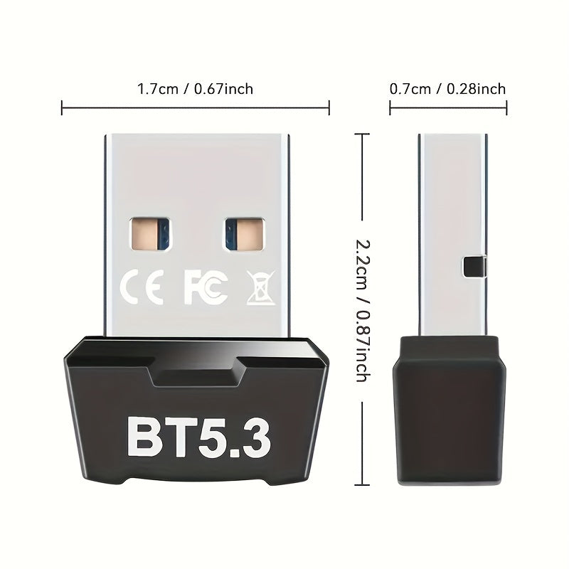 5.3 Wireless USB network adapter for multiple device support without the need for drivers. Ideal for connecting various devices such as headphones, speakers, tablets, keyboards, mice