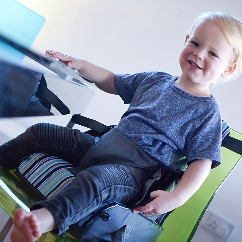 Easter Gift: Portable Dining Table Booster Seat with Waterproof, Non-Slip Cushion, Adjustable Safety Belt, and Backrest for Household Use.