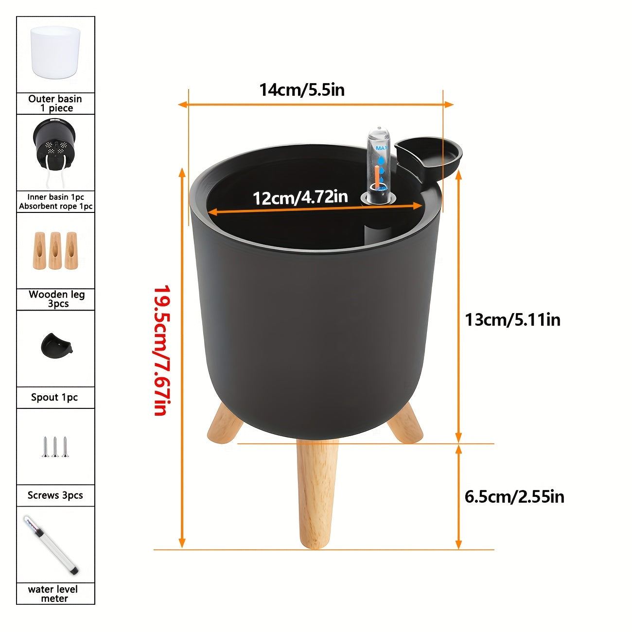 Wooden leg planter for indoor/outdoor use in home or office, suitable for various plants.