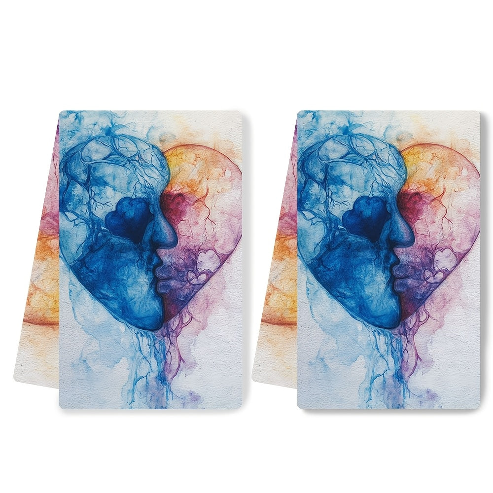 This duo of luxuriously soft kitchen towels showcases a design that represents unity, making them ideal for holiday décor. These towels, perfect for drying dishes and hands, have superior absorbency and are conveniently machine washable. Each towel