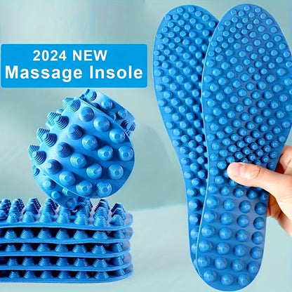 Massage insoles for shoes, foot reflexology pads.