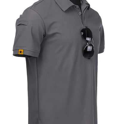 Men's Tactical Shirt for Summer Outdoor Activities such as Hiking, Fishing, and Camping