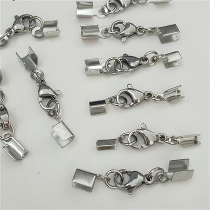 Set of 20 stainless steel rope buckle clip lobster clasps for combination necklaces, featuring a sleek design and durable stainless steel material. Ideal for jewelry crafting and accessorizing.