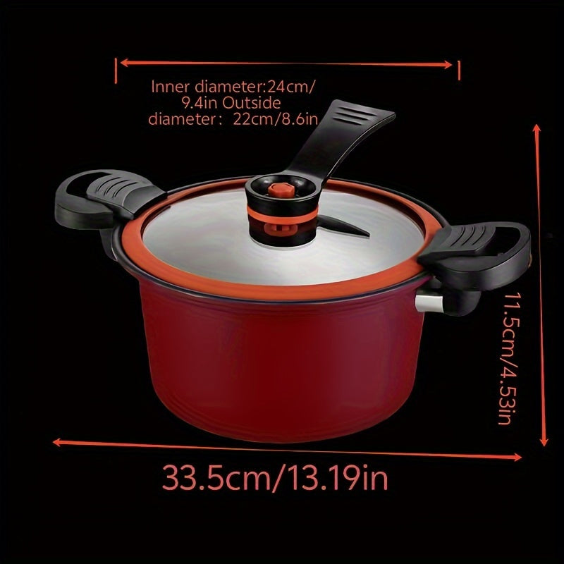 Korean Style Stew Pot, Non-Stick with 3-in-1 Cooking Pan, Durable Cookware for Home Kitchen, Easy to Clean, Includes Lid and Accessories