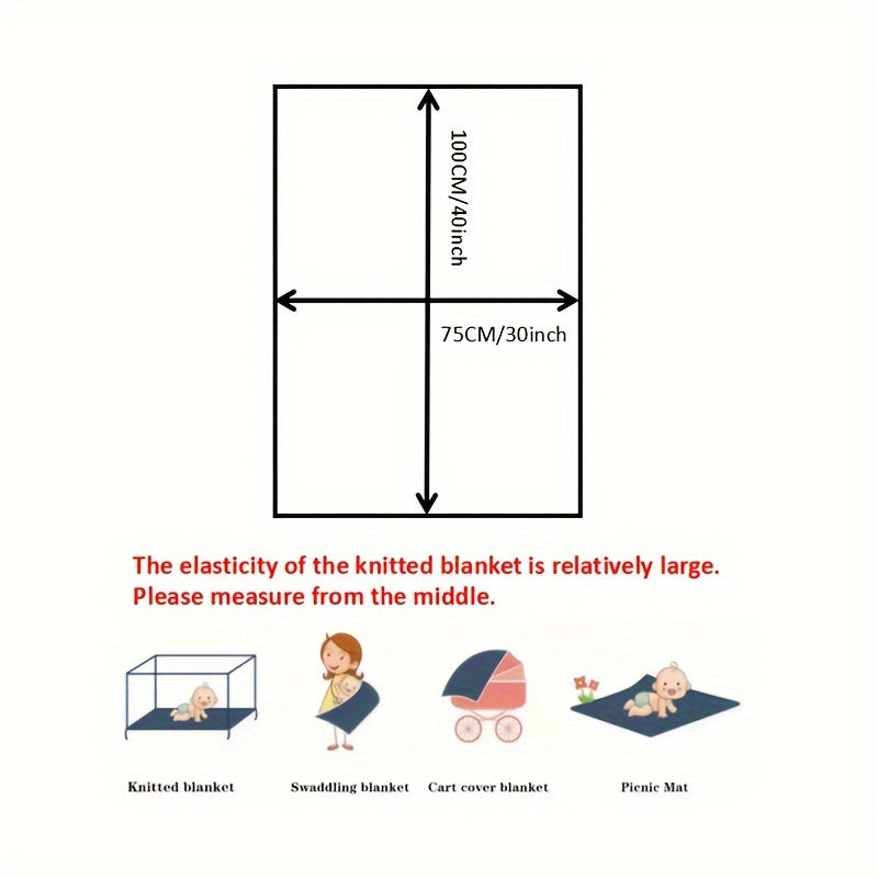 Оставайтесь уютными с нашим мягким вязаным одеялом для младенцев - идеально подходит для колясок и кроваток!