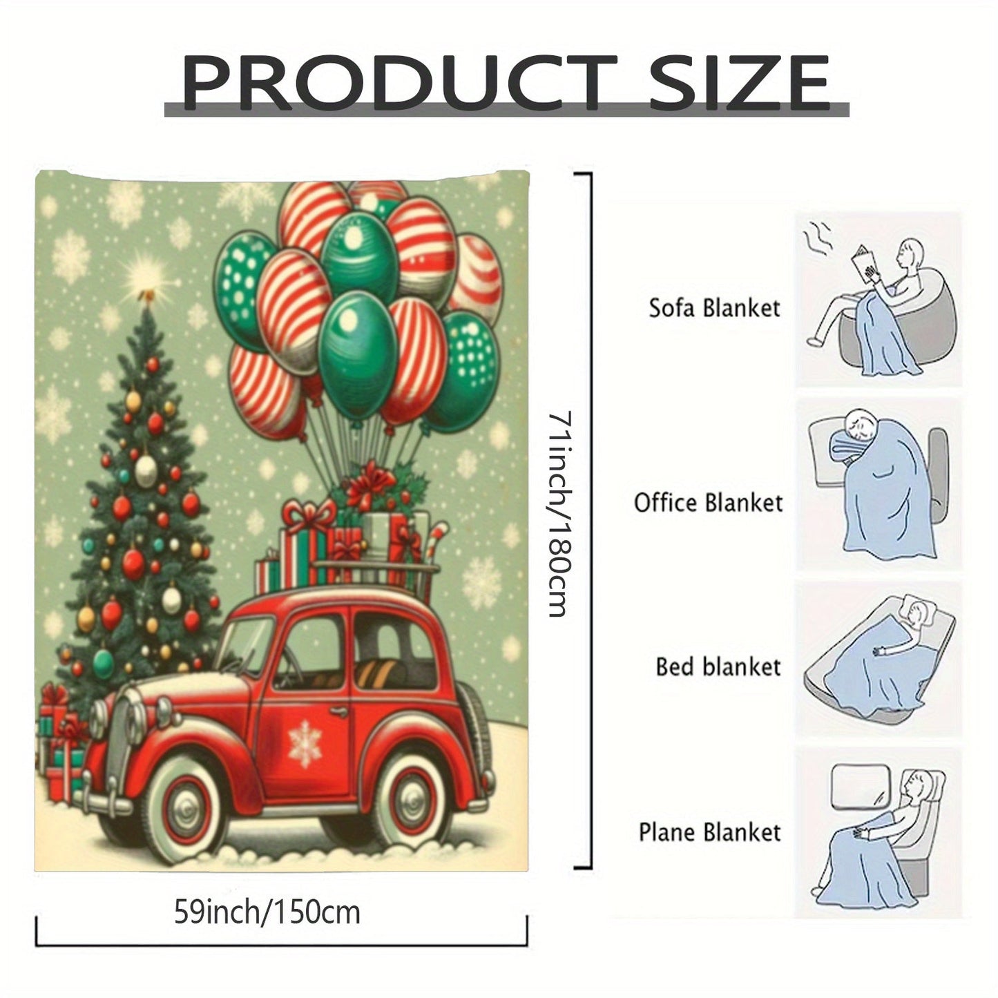 Christmas flannel blanket with a rustic design, made from plush thick and soft material for warmth and comfort. This ultrafine fiber blanket features digital print, is reversible, and suitable for all seasons. It is machine washable and can be used for